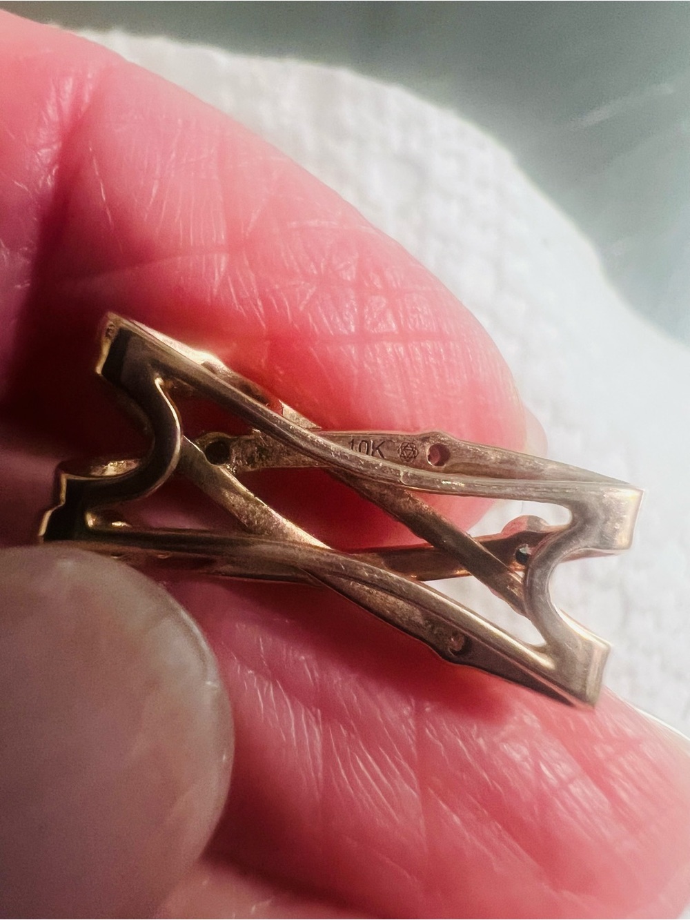 10K Genuine Rose Gold & Diamond Necklace Slide - Picture 5 of 5